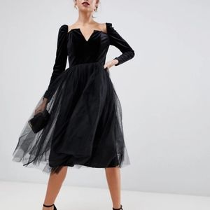 Asos black velvet tutu dress